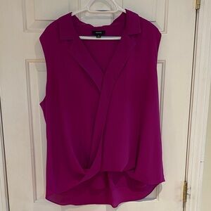 Alfani Sleeveless Twist-Front Blouse in Fuchsia XL
